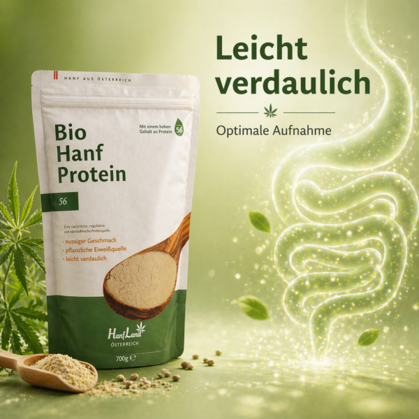 Bio Hanfprotein 56 von Hanfland – leicht verdaulich mit optimaler Nährstoffaufnahme, 700g aus Österreich