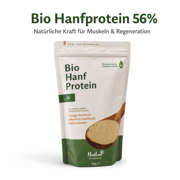 Bio Hanfprotein 56% von Hanfland Österreich – natürliche Kraft für Muskeln & Regeneration, 700g