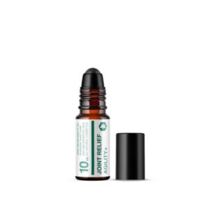 Joint Relief Agility+ CBD Roll-on 10ml, braune Glasflasche mit schwarzem Rollkopf