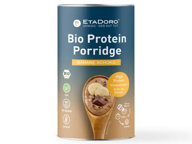 bio protein porridge schoko banane vegan mit dem Protein aus Mandeln