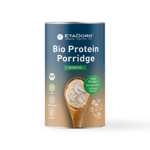 Bio Protein Porridge vegan kokos mit protein von mandeln von etadoro