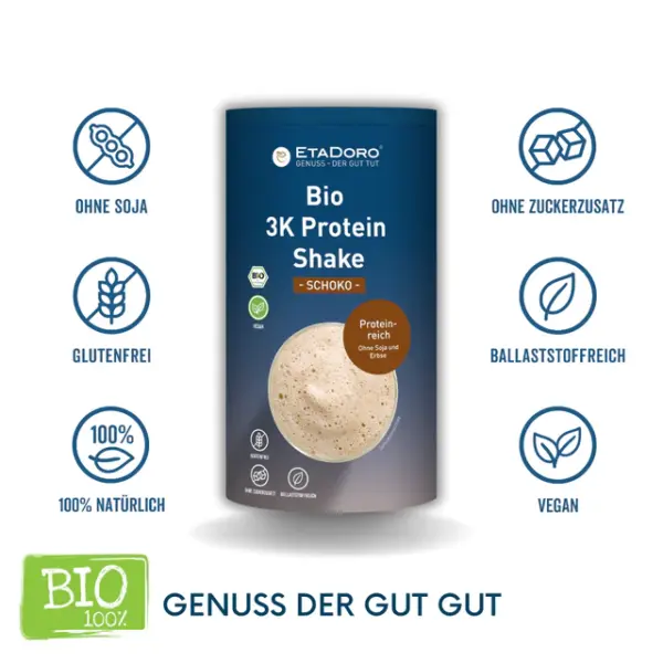 Bio protein shake vegan schokolade eckpunkte