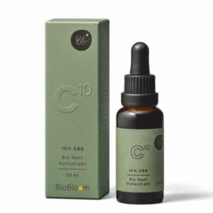 BioBloom C10 CBD Öl 10% – Bio Hanf Vollextrakt, 30 ml Fläschchen mit Verpackung