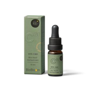 BioBloom C20 CBD Öl 20% Boosted – Bio Hanf Vollextrakt, 10 ml Fläschchen mit Verpackung