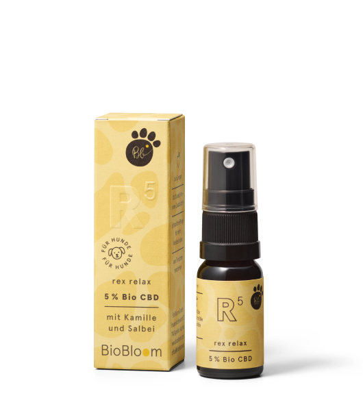 BioBloom rex relax 5% Bio CBD Öl für Hunde mit Kamille und Salbei