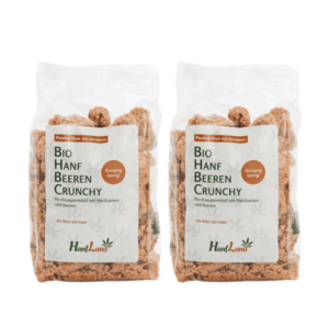 Bio Hanf Beeren Crunchy Knuspermüsli aus Hanfthal mit Hanfsamen und Beeren