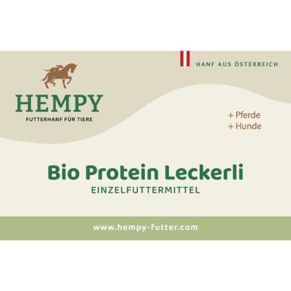 Hempy Bio Protein Leckerli für Pferde und Hunde aus Hanf aus Österreich
