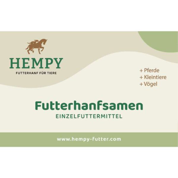 Hempy Futterhanfsamen konventionell – Einzelfuttermittel für Pferde, Kleintiere und Vögel