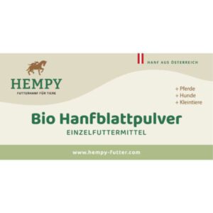 Bio Hanfblattpulver von Hempy – Einzelfuttermittel für Pferde, Hunde und Kleintiere