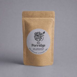 Bio Porridge aus gekeimten Biogetreiden – zuckerfrei, vegan, leicht verdaulich