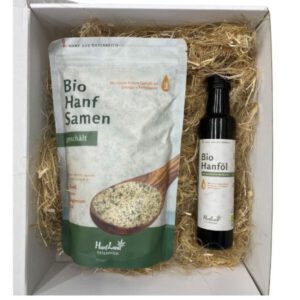 Bio Weinviertler Hanfpaket – das nussige Duo mit Bio Hanfsamen geschält und Bio Hanföl aus Österreich